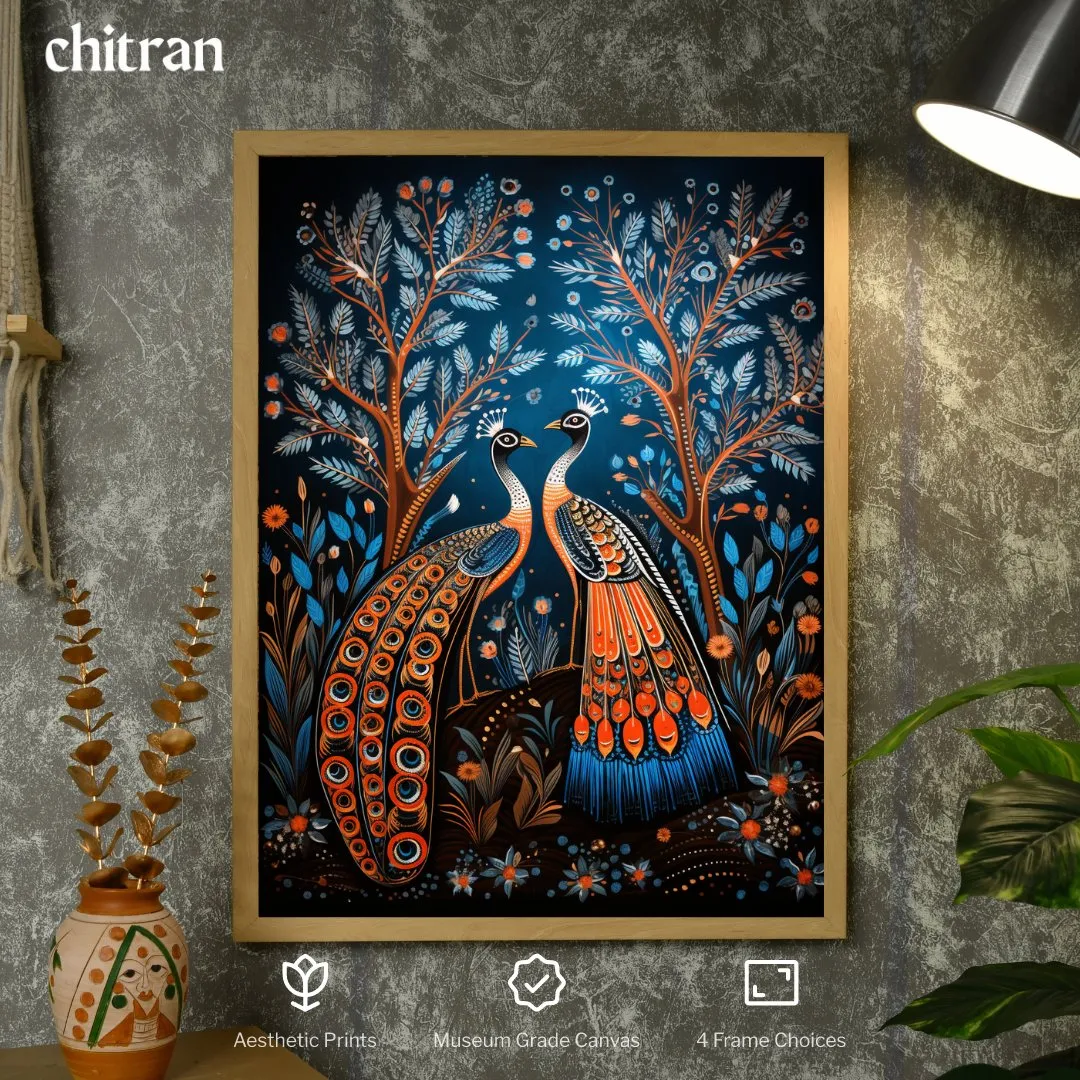 Unveil Majesty: Sowpeace Handcrafted Peacock Wall Art – Premium Indian-Inspired Canvas Print for Modern Home Decoration