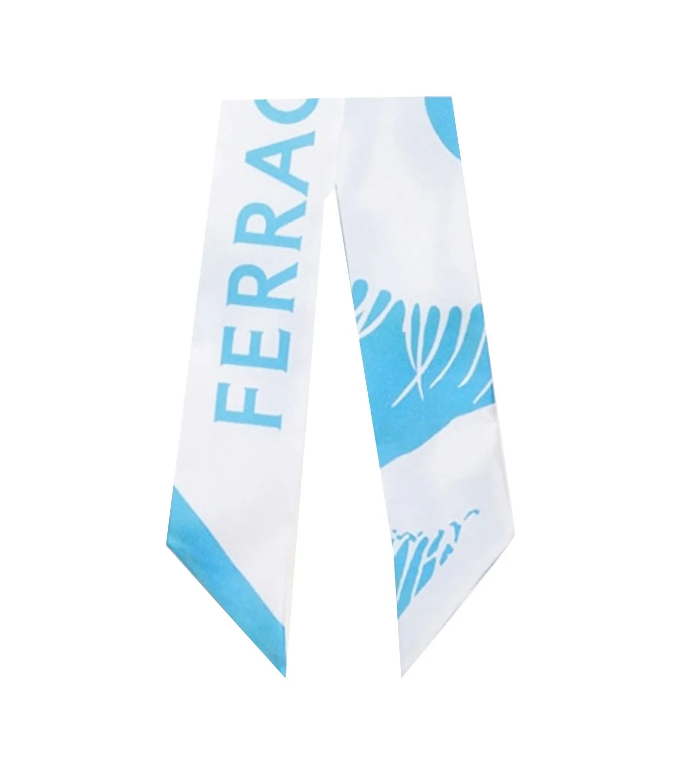 Venus Print Silk Bandeau Light Blue