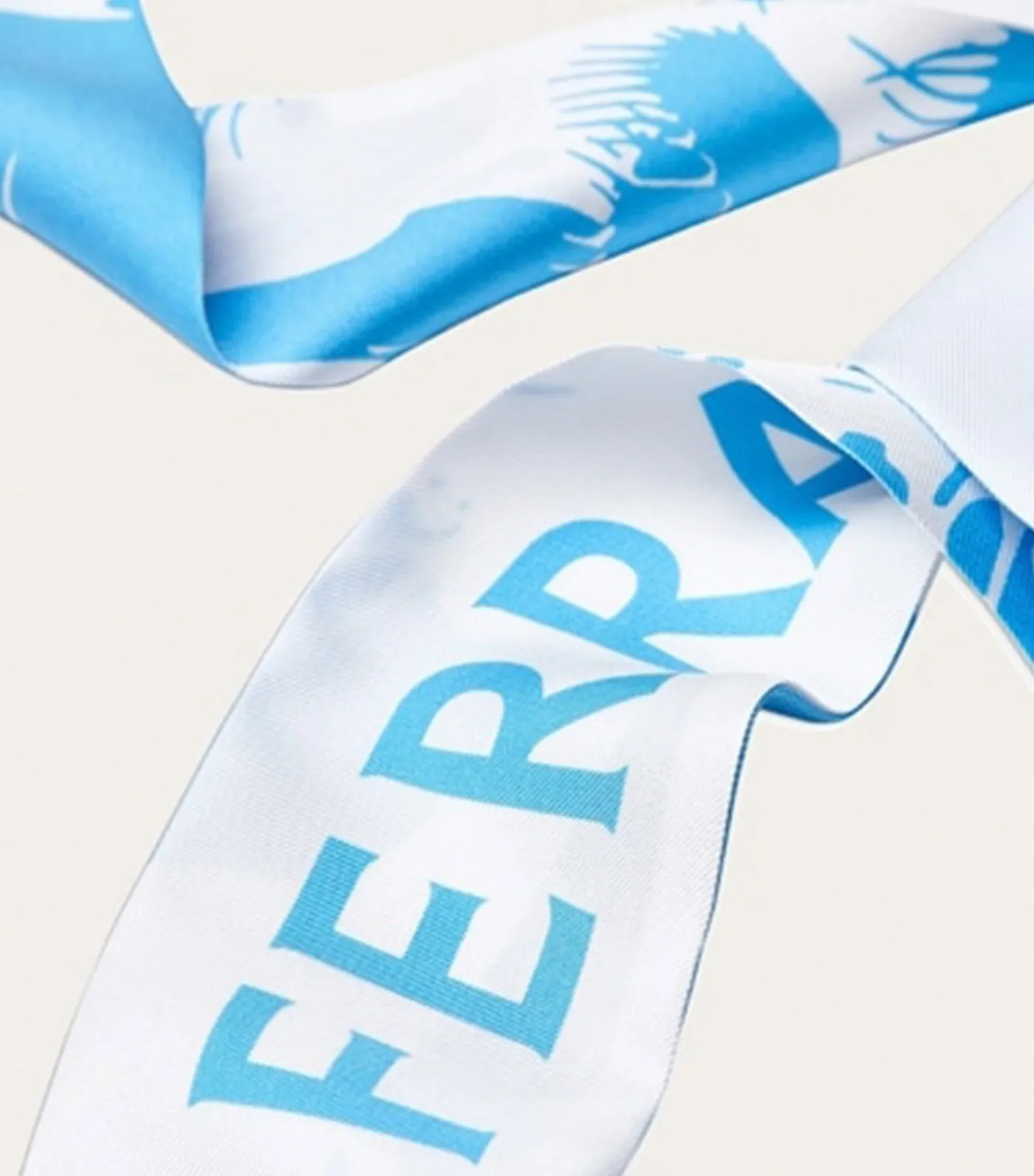 Venus Print Silk Bandeau Light Blue