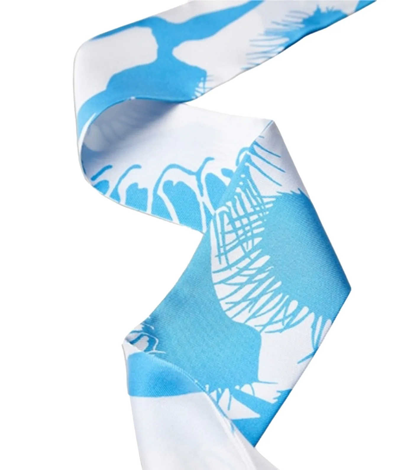Venus Print Silk Bandeau Light Blue