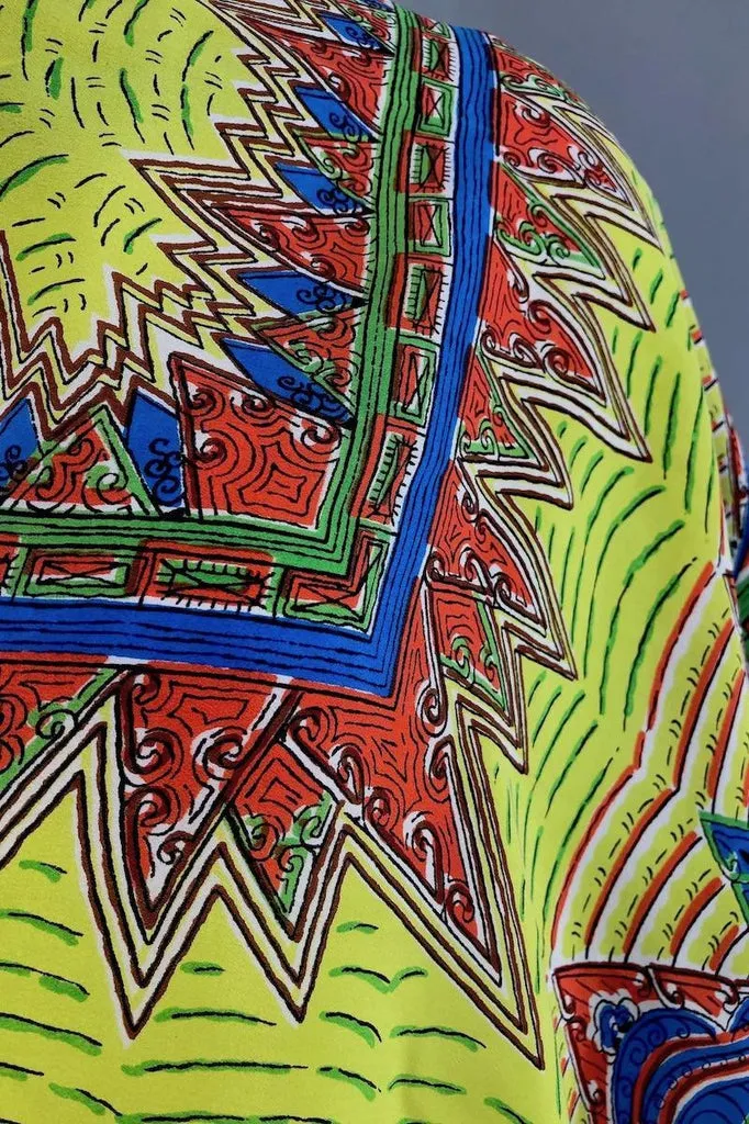 Vintage Silk Scarf Tribal Print