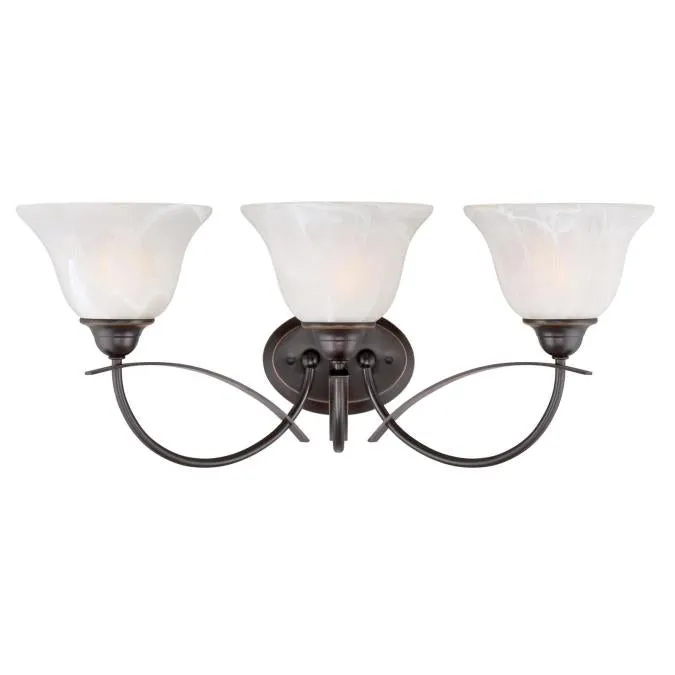 Westinghouse 6340100 3 Light Wall Amber Bronze Finish with White Alabaster Glass