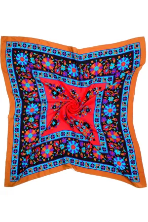 Yves Saint Laurent Vintage Bold Colorful Floral Silk Scarf